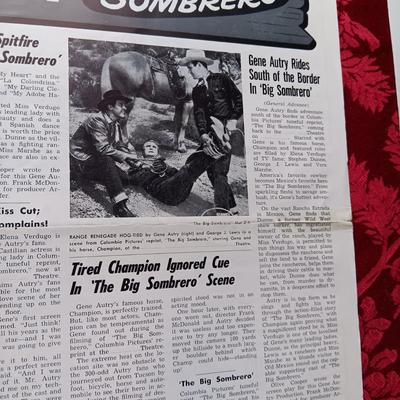 2 GENE AUTRY MULE TRAIN PUBLICATIONS AND 14 X 11 PROMO PHOTOS