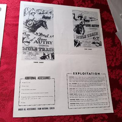 2 GENE AUTRY MULE TRAIN PUBLICATIONS AND 14 X 11 PROMO PHOTOS