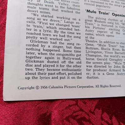 2 GENE AUTRY MULE TRAIN PUBLICATIONS AND 14 X 11 PROMO PHOTOS