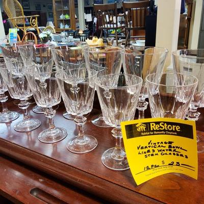 Sale Photo Thumbnail #68: Beautiful cut crystal glasses in 2 sizes. Can be used as white and red wine glasses or water glasses. Available for inspection during regular business hours ask for Kelly or Anne