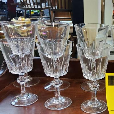 Sale Photo Thumbnail #69: Beautiful cut crystal glasses in 2 sizes. Can be used as white and red wine glasses or water glasses. Available for inspection during regular business hours ask for Kelly or Anne