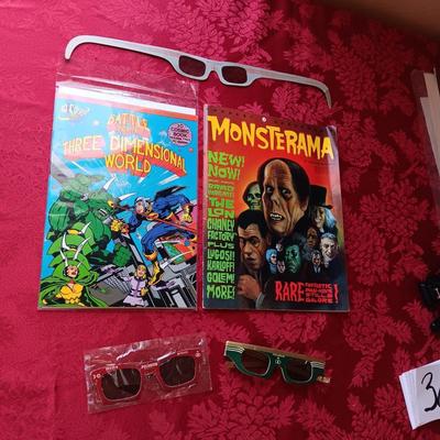 3-D COMIC BOOK WITH GLASSES AND MONSTERAMA COMIC
