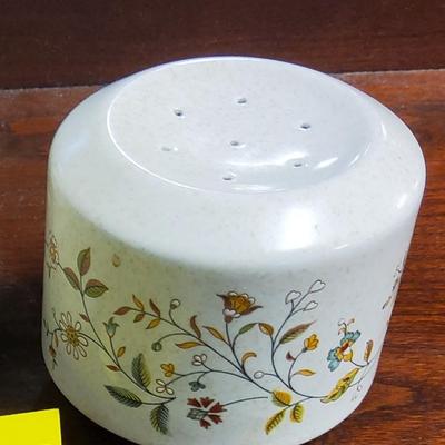 Sale Photo Thumbnail #49: 2pc vintage Lenox set, salt shaker and pepper min the "merriment" pattern. Available for inspection during regular business hours ask for Kelly or Anne