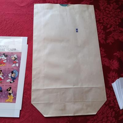 VINTAGE GLOW IN THE DARK SNOW WHITE CAK-PASTRY BAGS AND MICKEY MOUSE POSTAGE STAMPS