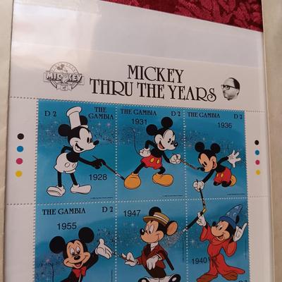 VINTAGE GLOW IN THE DARK SNOW WHITE CAK-PASTRY BAGS AND MICKEY MOUSE POSTAGE STAMPS