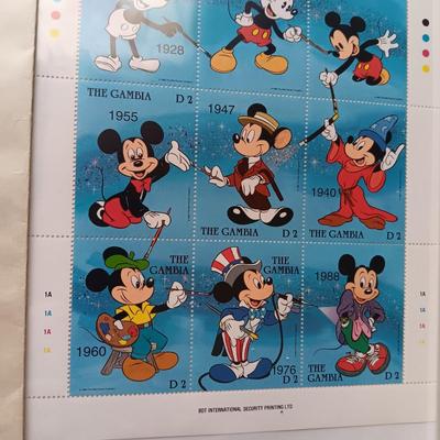 VINTAGE GLOW IN THE DARK SNOW WHITE CAK-PASTRY BAGS AND MICKEY MOUSE POSTAGE STAMPS
