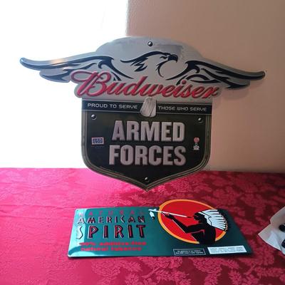 TIN SIGNS WITH RAISED LETTERING