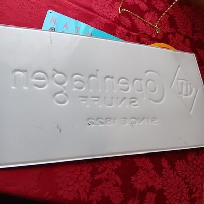 TIN SIGNS WITH RAISED LETTERING