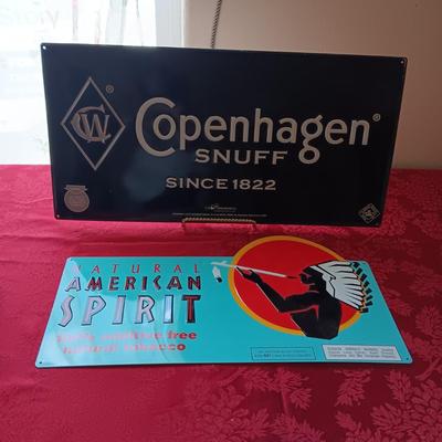 TIN SIGNS WITH RAISED LETTERING