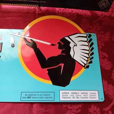 TIN SIGNS WITH RAISED LETTERING