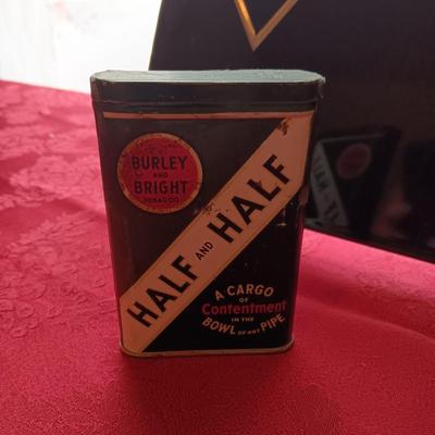 TIN TOBACCO CONTAINERS AND TIN SIGN