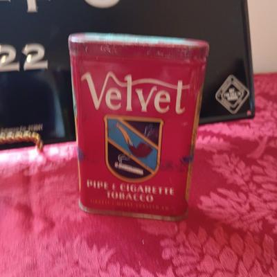 TIN TOBACCO CONTAINERS AND TIN SIGN