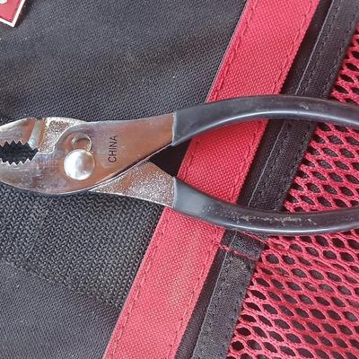 Craftsman 13-Inch Large Mouth Tool Bag -Magnetic protractor, pliers and Craftsman molding cutters