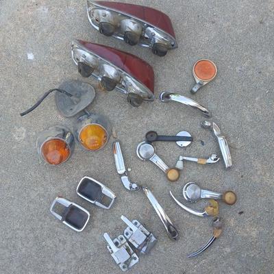 Lot of Vintage Automotive Parts – Lights, Handles, Latches & Trim
