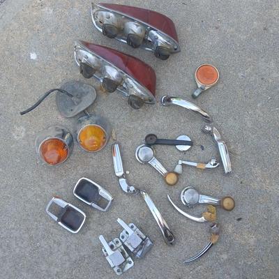 Lot of Vintage Automotive Parts – Lights, Handles, Latches & Trim