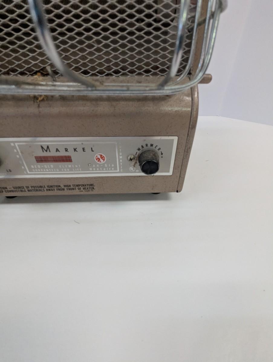 ストーブ Scovill Markel Nulone Fan-Glo Heater RARE Vintage MARKEL Fan-Glo Automatic Heetaire Heater Model