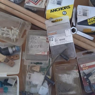 Two drawers full of assorted home hardware - nails - screws - mixed hardware