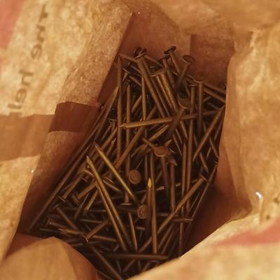 Two drawers full of assorted home hardware - nails - screws - mixed hardware