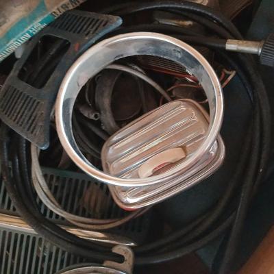 Drawers full of unknown car parts, wiring, exhaust, tubing, vintage speedometers and MUCH more