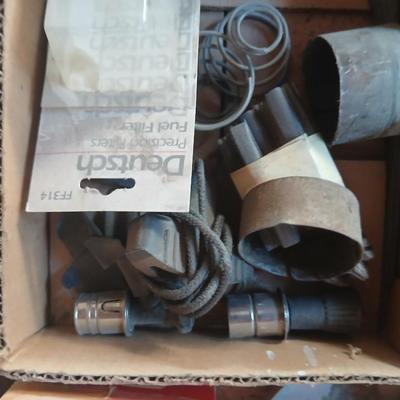 Drawers full of unknown car parts, wiring, exhaust, tubing, vintage speedometers and MUCH more