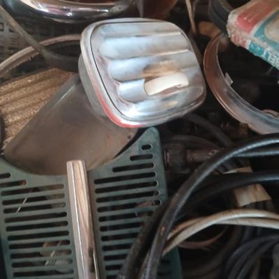 Drawers full of unknown car parts, wiring, exhaust, tubing, vintage speedometers and MUCH more