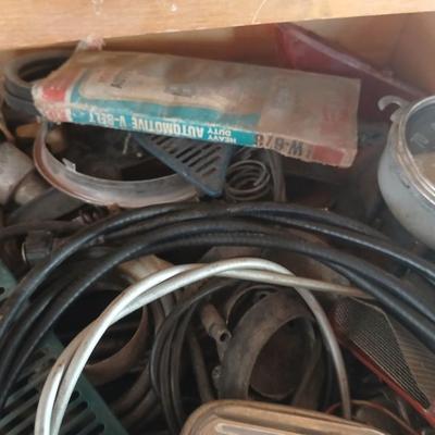 Drawers full of unknown car parts, wiring, exhaust, tubing, vintage speedometers and MUCH more