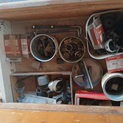Drawers full of unknown car parts, wiring, exhaust, tubing, vintage speedometers and MUCH more