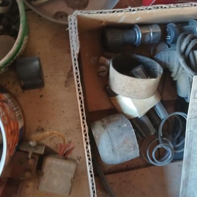 Drawers full of unknown car parts, wiring, exhaust, tubing, vintage speedometers and MUCH more