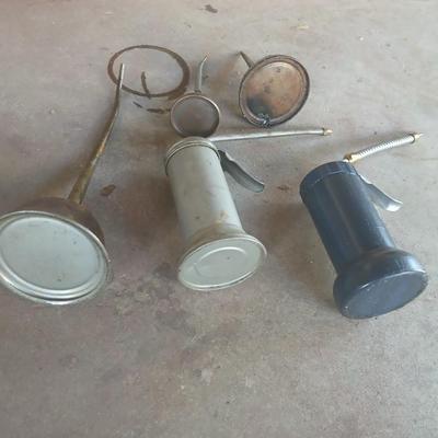 Lot of 5 Vintage Oil Cans – Assorted Styles & Size