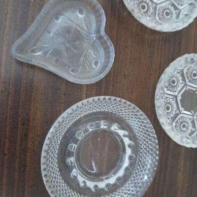 Pressed Glass Lot – Decanter, Dishes & Trinket Trays