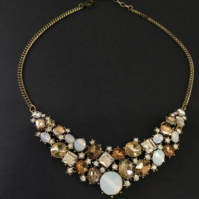Beautiful bronze, toned, rhinestone statement necklace