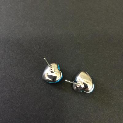 Cute vintage, Silver-tone blue crystal rhinestone heart