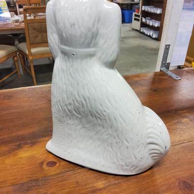 Sale Photo Thumbnail #52: Antique English spaniel figure with glass eyes. Has some wear and one eye has been reglued. Available for inspection during regular business hours, ask for Kelly or Anne