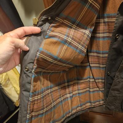POLO RALPH LAUREN Leather Plaid Lined Field Jacket Chore Coat size L