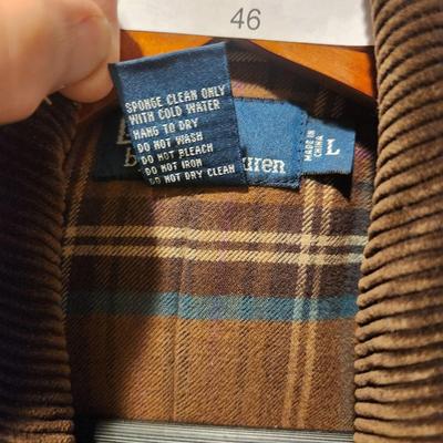 POLO RALPH LAUREN Leather Plaid Lined Field Jacket Chore Coat size L
