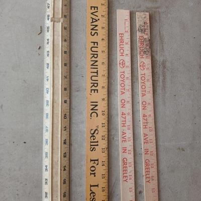 Vintage Yardsticks & A Bubble Ruler – Advertising & Wood