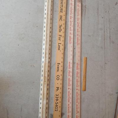 Vintage Yardsticks & A Bubble Ruler – Advertising & Wood