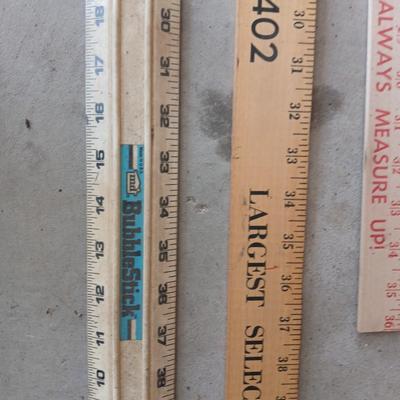 Vintage Yardsticks & A Bubble Ruler – Advertising & Wood