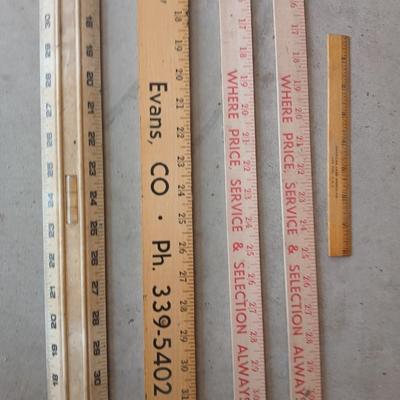 Vintage Yardsticks & A Bubble Ruler – Advertising & Wood