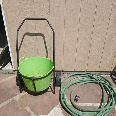 Garden Utility – Rolling Cart Tub, Garden Hose & Splitter