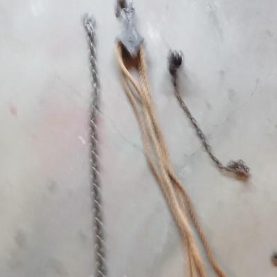 Vintage Block & Tackle Pulley System – Rope and Chain with Double Hooks