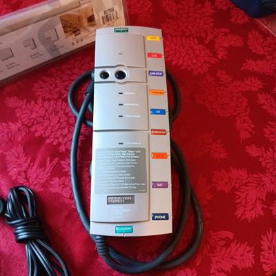 NEW CABLE MANAGEMENT KIT, MONSTER POWER SURGE BOX, HDMI CABLES, C CORD AND SMALL EXTENSION CORD