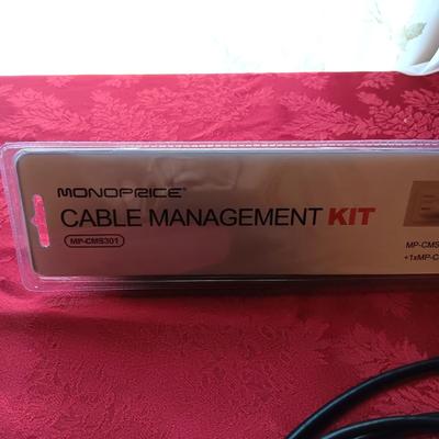 NEW CABLE MANAGEMENT KIT, MONSTER POWER SURGE BOX, HDMI CABLES, C CORD AND SMALL EXTENSION CORD