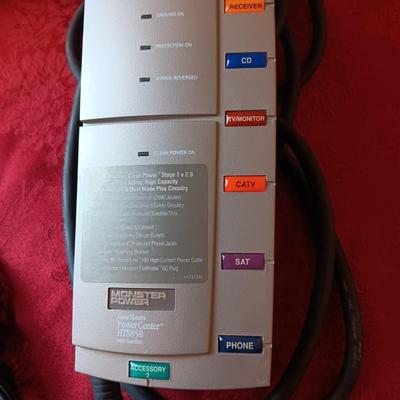 NEW CABLE MANAGEMENT KIT, MONSTER POWER SURGE BOX, HDMI CABLES, C CORD AND SMALL EXTENSION CORD