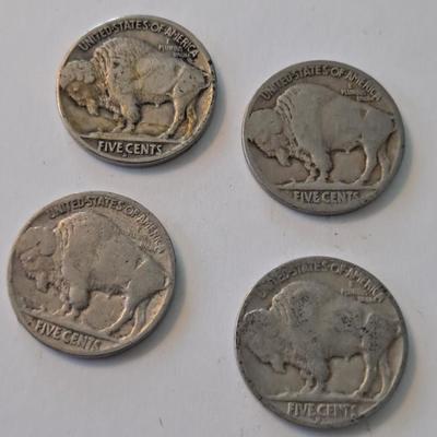 Set of 4 Buffalo Nickels