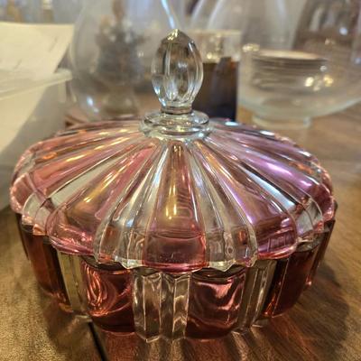 Sale Photo Thumbnail #193: Cranberry and Clear Fenton Dish 1940's
