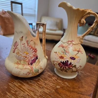 Sale Photo Thumbnail #194: Antique Hand Painted Austrian 6" Bisque with Creamer 4.75"