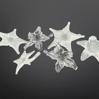 Vintage Glass Flower Lily Bud Vases (6)