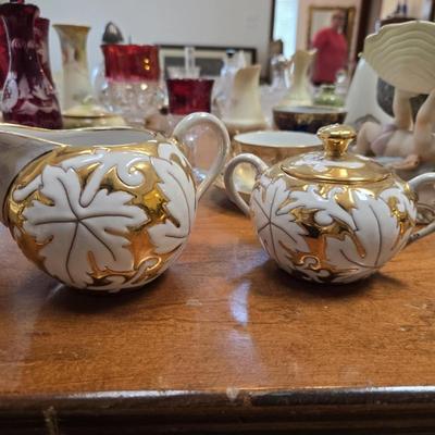 Sale Photo Thumbnail #198: 24K Gold Italian Creamer and Sugar Set Circa 1930's