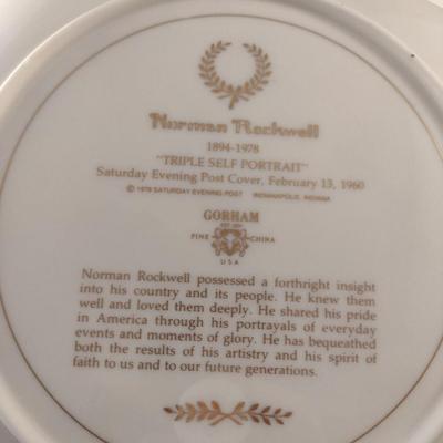 Pair of Norman Rockwell Collector's Plates- 'Spring Flowers' and 'Triple Self Portrait'